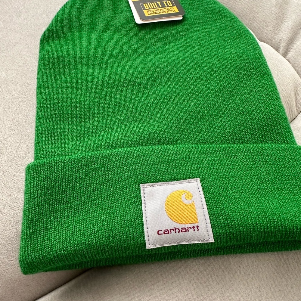 NWT Carhartt Men's Knit Cuffed Beanie Green - Picture 2 of 7